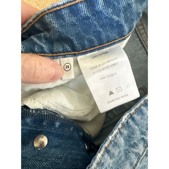 GRLFRND - The Karolina High Rise Straight Crop Distressed Ripped Jeans in Blue - Picture 3 of 6